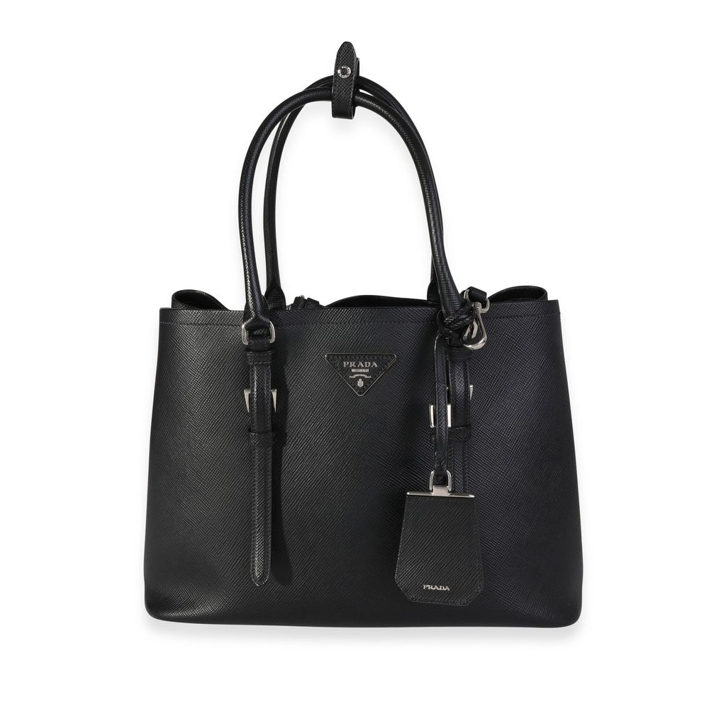 Prada Black Saffiano Cuir Double Bag